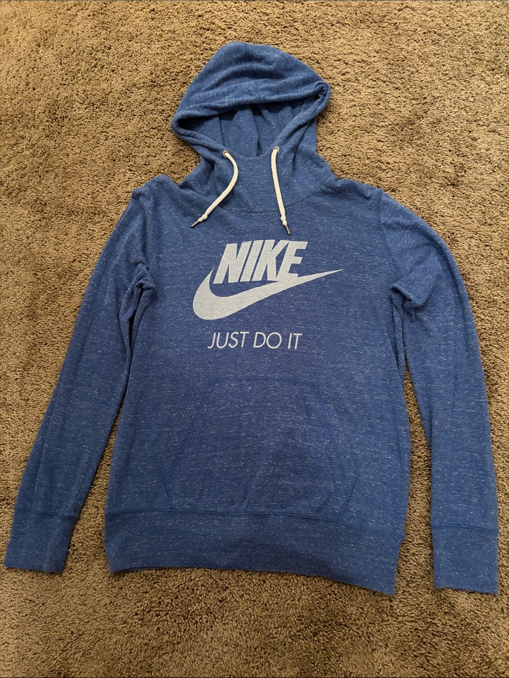 Nike Women's Heather Blue with Gray Logo Lightweight Hoodie